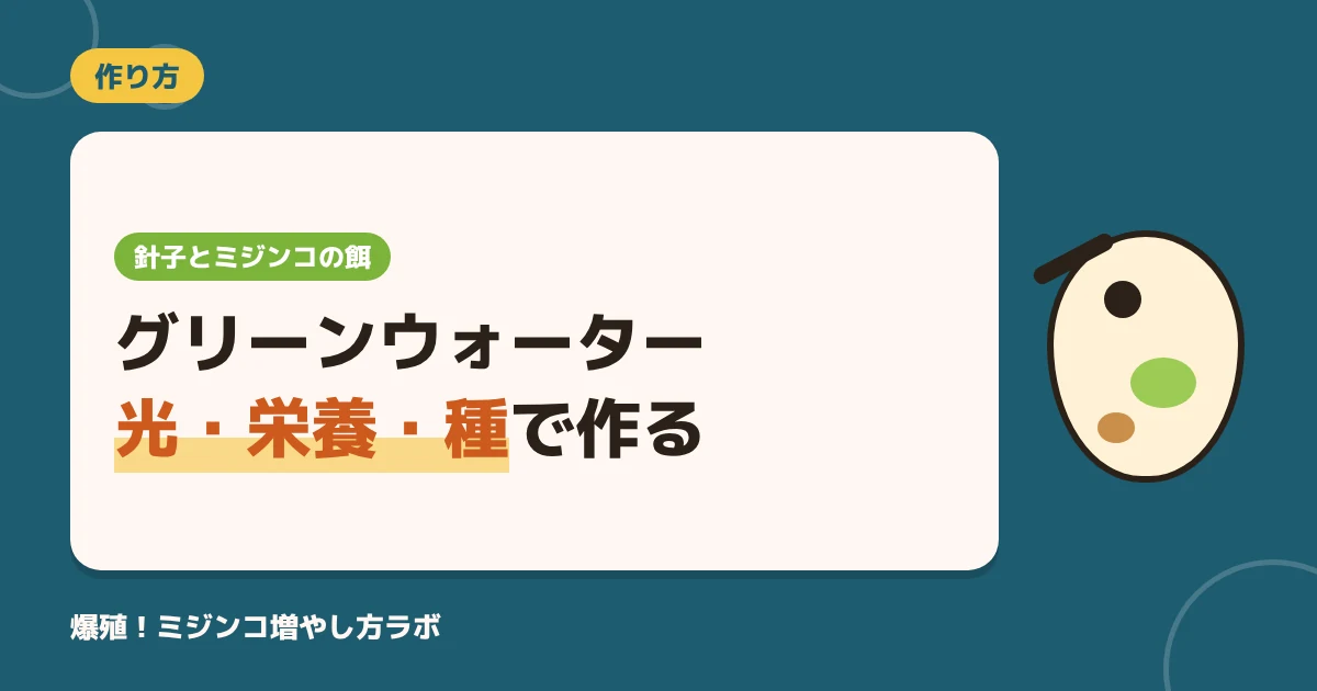 グリーンウォーターの作り方！ペットボトル・100均でも失敗しない3つのコツ