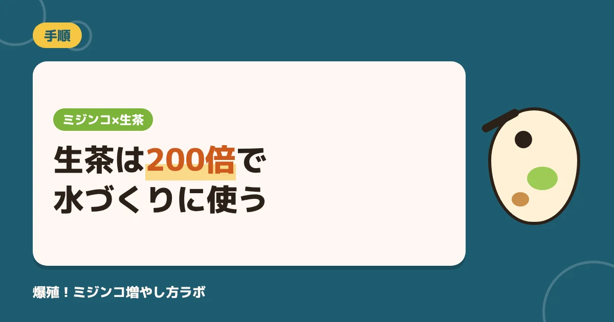 ミジンコの生茶での増やし方｜量は200倍が目安！生茶だけで爆殖しない理由